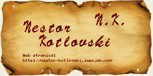 Nestor Kotlovski vizit kartica